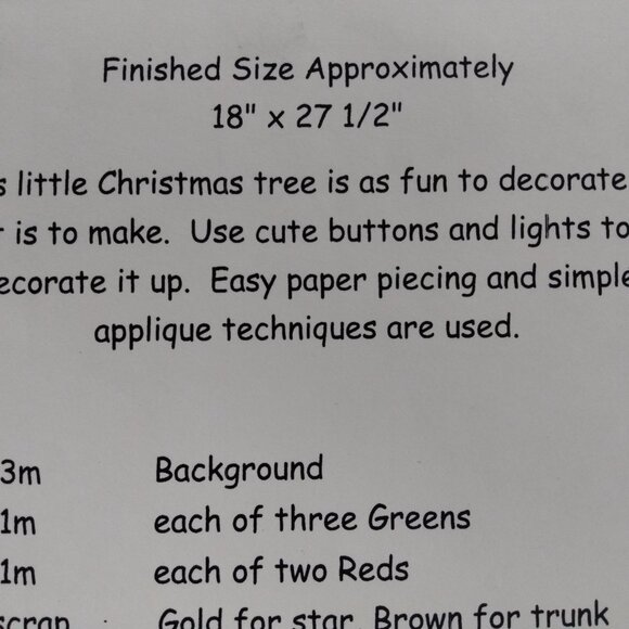 Vintage Christmas Tree Quilted Wall Hanging Sewing Pattern by Patchwork Puppy - Picture 4 of 8